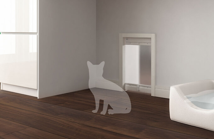 壁を利用したペットドア