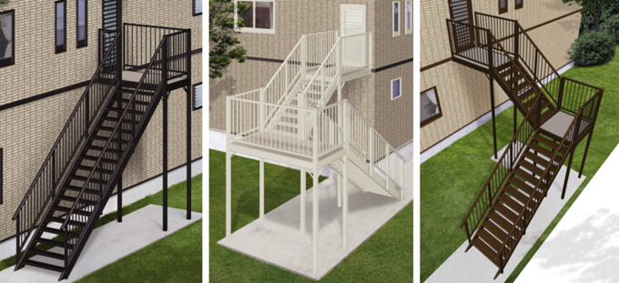 アルミ製の階段