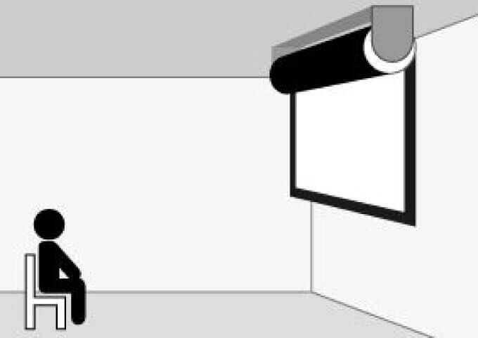 スクリーンの天井付け