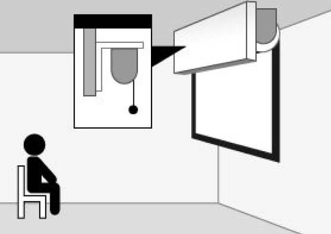スクリーンを垂れ壁に設置