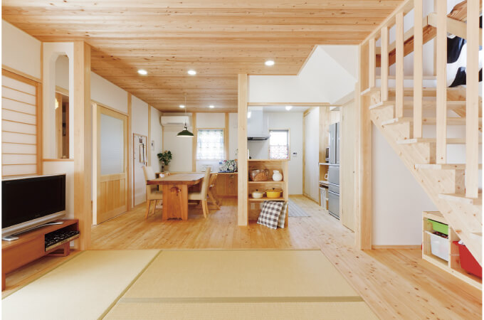 フローリングの中に入れた畳