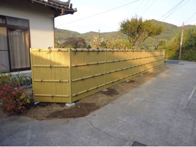 竹垣 道路側施工例