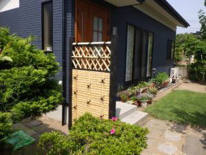 竹垣 玄関前施工例