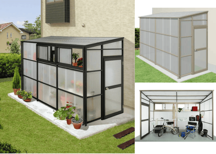 サンルームを自転車置き場として使った例