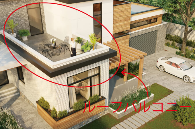 ルーフバルコニーの例