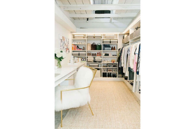 ウォークインクローゼットの化粧スペース