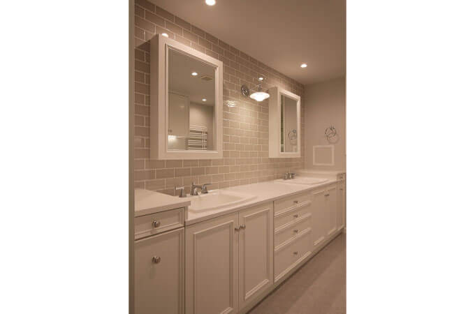 汚れが目立たないパウダールーム