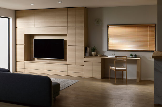 ハイタイプの壁面収納