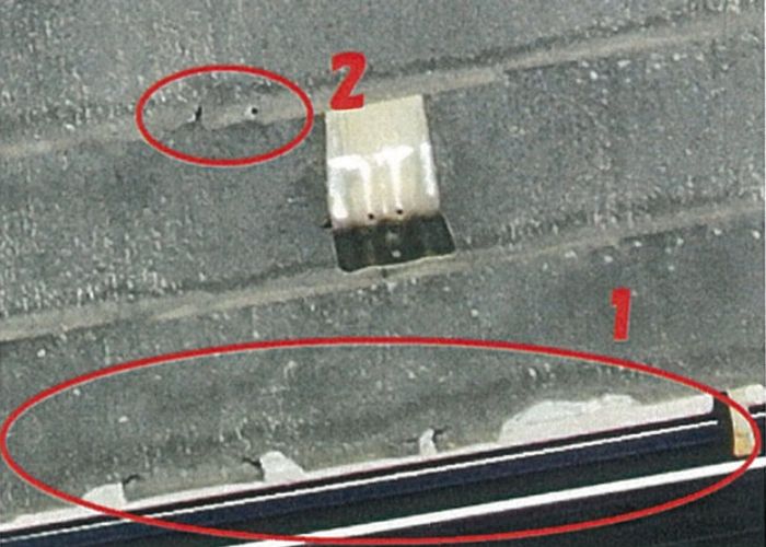 破損や穴が確認できる屋根